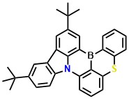 Cz-BSN 11,14-di-tert-butyl-5-thia-8b-aza-15b-borabenzo[a]naphtho[1,2,3-hi]aceanthrylene
