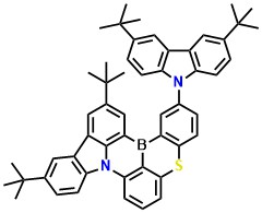 D Cz-BSN 11,14-di-tert-butyl-2-(3,6-di-tert-butyl-9H-carbazol-9-yl)-5-thia-8b-aza-15b-borabenzo[a]naphtho[1,2,3-hi]aceanthrylene