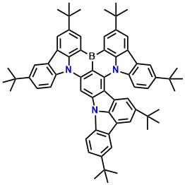 LTCz-BN 2',5',11',14'-tetra-tert-butyl-3a2',8a2'-diaza-15b'-boradispiro[fluorene-9,7'-diacenaphtho[1,2,3,4-defg:1',2',3',4',5'-pqrst]pentaphene-9',9''-fluoren]-1',3',3a1'(15c'),3b',4',6',7a',8',8a1'(15b1'),9a',10',12',12b',12b1'(15a'),14'-pentadecaene