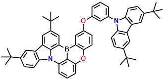 SBON 11,14-di-tert-butyl-2-(3-(3,6-di-tert-butyl-9H-carbazol-9-yl)phenoxy)-5-oxa-8b-aza-15b-borabenzo[a]naphtho[1,2,3-hi]aceanthrylene