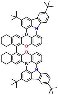 S-DOBNT 2,2',16,16'-tetra-tert-butyl-10,10',11,11',12,12',13,13'-octahydro-9,9'-bi(8,8'-dioxa-4b,4'b-diaza-14b,14'b-diborafluorantheno[1,2,3-de]tetracene)