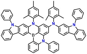 BN1 N,9-dimesityl-5,11-diphenyl-N-(9-phenyl-9H-carbazol-2-yl)-9,11-dihydro-5H-5,9,11-triaza-16b-boraindeno[2,1-b]naphtho[1,2,3-fg]anthracen-7-amine