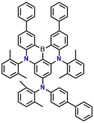 pBP-DABNA-Me N-([1,1'-biphenyl]-4-yl)-N,5,9-tris(2,6-dimethylphenyl)-2,12-diphenyl-5,9-dihydro-5,9-diaza-13b-boranaphtho[3,2,1-de]anthracen-7-amine