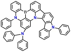 mlCz-DABNA N,N,5,15-tetraphenyl-5H,15H-5,15,18b-triaza-10b-borafluoreno[4,3-a]naphtho[1,2,3-hi]aceanthrylen-17-amine