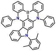 mono-mx-CzDABNA 11-(2,6-dimethylphenyl)-9,16-diphenyl-11,16-dihydro-9H-9,11,16-triaza-4b-boraindeno[1,2-a]naphtho[3,2,1-de]anthracene