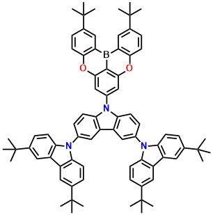 TB-3tBuCz 3,3'',6,6''-tetra-tert-butyl-9'-(2,12-di-tert-butyl-5,9-dioxa-13b-boranaphtho[3,2,1-de]anthracen-7-yl)-9'H-9,3':6',9''-tercarbazole