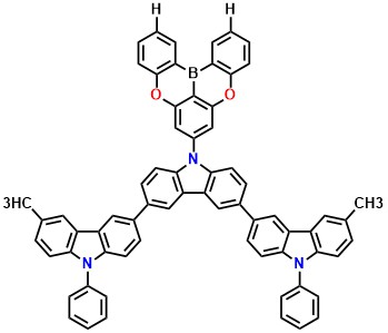 M3CzB 9'-(5,9-dioxa-13b-boranaphtho[3,2,1-de]anthracen-7-yl)-6,6''-dimethyl-9,9''-diphenyl-9H,9'H,9''H-3,3':6',3''-tercarbazole