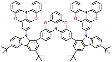 BNB-p 3,11-bis(9-(5,9-dioxa-13b-boranaphtho[3,2,1-de]anthracen-7-yl)-3,6-di-tert-butyl-9H-carbazol-1-yl)benzo[5,6][1,4]oxazino[2,3,4-kl]phenoxazine