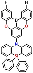 OBO-I 5-(5,9-dioxa-13b-boranaphtho[3,2,1-de]anthracen-7-yl)-10,10-diphenyl-5,10-dihydrodibenzo[b,e][1,4]azasiline