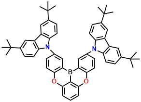 DBA-Cz 2,12-bis(3,6-di-tert-butyl-9H-carbazol-9-yl)-5,9-dioxa-13b-boranaphtho[3,2,1-de]anthracene