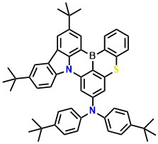 DCz-BSN 11,14-di-tert-butyl-N,N-bis(4-(tert_x0002_butyl)phenyl)-5-thia-8b-aza-15b_x0002_borabenzo[a]naphtho[1,2,3- hi]aceanthrylen-7-amine
