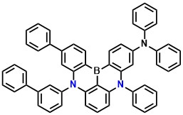 DABNA-2 9-([1,1'-biphenyl]-3-yl)-N,N,5,11-tetraphenyl-5,9-dihydro-5,9-diaza-13b-boranaphtho[3,2,1-de]anthracen-3-amine