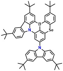 BSeN-CZ 2,11,14-tri-tert-butyl-7-(3,6-di-tert_x0002_butyl-9H-carbazol-9-yl)-5-selena-8b_x0002_aza-15b-borabenzo[a]naphtho[1,2,3- hi]aceanthrylene