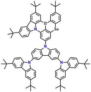 BSeN-DCZ 2,11,14-tri-tert-butyl-7-(3,3'',6,6''- tetra-tert-butyl-9'H-[9,3':6',9''- tercarbazol]-9'-yl)-5-selena-8b-aza_x0002_15b-borabenzo[a]naphtho[1,2,3- hi]aceanthrylene