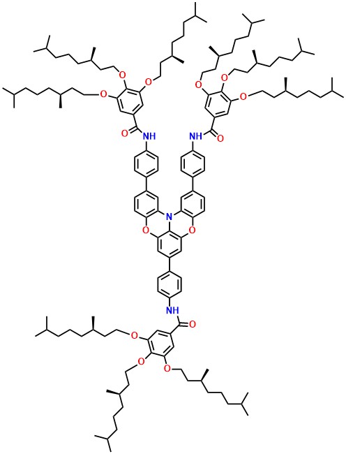 S-N1 N,N'-((12-(4-(3,4,5-tris(((S)-3,7-dimethyloctyl)oxy)benzamido)phenyl)benzo[5,6][1,4]oxazino[2,3,4-kl]phenoxazine-2,7-diyl)bis(4,1-phenylene))bis(3,4-bis(((R)-3,7-dimethyloctyl)oxy)-5-(((S)-3,7-dimethyloctyl)oxy)benzamide)
