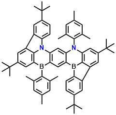 pDBIC 3,6,12,15-tetra-tert-butyl-8,17-dimesityl-8,17-dihydro-8,9b-diaza-17,18b-diboradiindeno[1,2,3-de:1',2',3'-op]pentacene