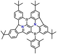 DBCz-Mes 2,5,11,15-tetra-tert-butyl-7-mesityl-7,12b-dihydro-3a2,8a1l4-diaza-7,16b-diboraacenaphtho[1,2,3,4,5-pqrst]indeno[1,2,3-fg]pentaphene