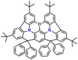 tCzPhB-Ph 2,5,11,14-tetra-tert-butyl-7,7,9,9-tetraphenyl-7,9-dihydro-3a2,8a2-diaza-15b-boradiacenaphtho[1,2,3,4-defg:1',2',3',4',5'-pqrst]pentaphene