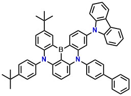TBE01 9-([1,1'-biphenyl]-4-yl)-2-(tert-butyl)-5-(4-(tert-butyl)phenyl)-11-(9H-carbazol-9-yl)-5,9-dihydro-5,9-diaza-13b-boranaphtho[3,2,1-de]anthracene