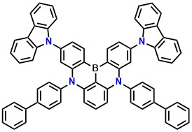TBE02 5,9-di([1,1'-biphenyl]-4-yl)-3,11-di(9H-carbazol-9-yl)-5,9-dihydro-5,9-diaza-13b-boranaphtho[3,2,1-de]anthracene