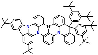 BNIP-tBuDPAC 14,17-di-tert-butyl-5,5-bis(3,5-di-tert-butylphenyl)-5H-11b,18b,21b-triaza-8b-boraanthra[1,9-ab]fluoreno[1,9-jk]perylene