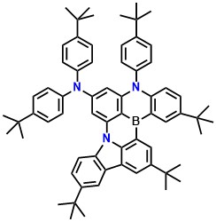 CzDABNA-NP-TB 2,11,14-tri-tert-butyl-N,N,5-tris(4-(tert-butyl)phenyl)-5H-5,8b-diaza-15b-borabenzo[a]naphtho[1,2,3-hi]aceanthrylen-7-amine