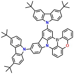BON-D1 11,14-bis(3,6-di-tert-butyl-9H-carbazol-9-yl)-5-oxa-8b-aza-15b-borabenzo[a]naphtho[1,2,3-hi]aceanthrylene