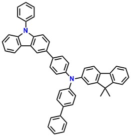 PCbz-PA1 N-(biphenyl-4-yl)-9,9-dimethyl-N-(4-(9-phenyl-9H-carbazol-3-yl)phenyl)-9H-fluoren-2-amine