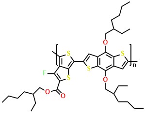 PTB7 Poly{4,8-bis[(2-ethylhexyl)oxy]benzo[1,2-b :4,5-b']dithiophene-2,6-diyl-alt-3-fluoro-2-[(2-ethylhexyl)carbonyl]thieno[3,4-b ]thiophene-4,6-diyl}