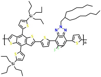 J71 Poly[[5,6-difluoro-2-(2-hexyldecyl)-2H-benzotriazole-4,7-diyl]-2,5-thiophenediyl[4,8-bis[5-(tripropylsilyl)-2-thienyl]benzo[1,2-b:4,5-b']dithiophene-2,6-diyl]-2,5-thiophenediyl]