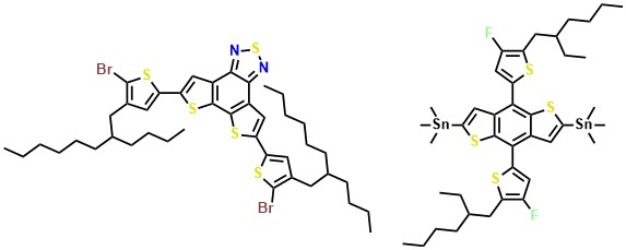 D18 Dithieno[3,2-e:2',3'-g]-2,1,3-benzothiadiazole, 5,8-bis[5-bromo-4-(2-butyloctyl)-2-thienyl]-, polymer with 1,1'-[4,8-bis[5-(2-ethylhexyl)-4-fluoro-2-thienyl]benzo[1,2-b:4,5-b']dithiophene-2,6-diyl]bis[1,1,1-trimethylstannane]