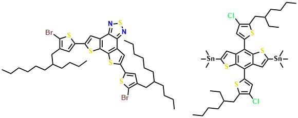 D18-Cl Dithieno[3,2-e:2',3'-g]-2,1,3-benzothiadiazole, 5,8-bis[5-bromo-4-(2-butyloctyl)-2-thienyl]-, polymer with 1,1'-[4,8-bis[4-chloro-5-(2-ethylhexyl)-2-thienyl]benzo[1,2-b:4,5-b']dithiophene-2,6-diyl]bis[1,1,1-trimethylstannane]