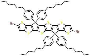 Thieno[2'',3'':4',5']thieno[3',2':4,5]cyclopenta[1,2-b]thieno[2''',3''':4'',5'']thieno[2'',3'':3',4']cyclopenta[1',2':4,5]thieno[2,3-d]thiophene, 2,8-dibromo-6,6,12,12-tetrakis(4-hexylphenyl)-6,12-dihydro-