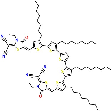2,2'-((5Z,5'Z)-((3,3''',3'''',4'-tetraoctyl-[2,2':5',2'':5'',2''':5''',2''''-quinquethiophene]-5,5''''-diyl)bis(methaneylylidene))bis(3-ethyl-4-oxothiazolidine-5,2-diylidene))dimalononitrile