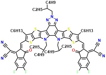 2,2'-((2Z,2'Z)-((6,12,13-tris(2-ethylhexyl)-3,9-dihexyl-12,13-dihydro-6H-thieno[2'',3'':4',5']thieno[2',3':4,5]pyrrolo[3,2-g]thieno[2',3':4,5]thieno[3,2-b][1,2,3]triazolo[4,5-e]indole-2,10-diyl)bis(methanylylidene))bis(5,6-difluoro-3-oxo-2,3-dihydro-1H-indene-2,1-diylidene))dimalononitrile