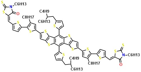 2,7-(2-(3-Hexyl-2-thioxothiazolidin-4-one-yl)-(5-thiophene-yl))-5,10-bis(2-butyloctylthienyl)benzo[1,2-b:4,5-b']dithieno[3,2-b]thiophene