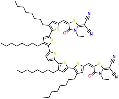 2,2'-(((3,3''',3'''',4'-Tetraoctyl-[2,2':5',2'':5'',2''':5''',2''''-quinquethiophene]-5,5''''-diyl)bis(methanylylidene))bis(3-ethyl-4-oxothiazolidine-5,2-diylidene))dimalononitrile