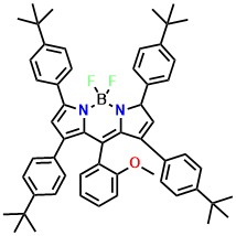 1,3,7,9-tetrakis(4-(tert-butyl)phenyl)-5,5 difluoro-10-(2-methoxyphenyl)-5H-4l4,5l4 dipyrrolo[1,2-c:2',1'-f][1,3,2]diazaborinine