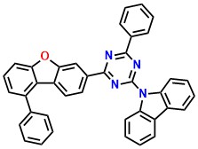 PCPF-TRZ 9H-Carbazole, 9-[4-phenyl-6-(9-phenyl-3-dibenzofuranyl)-1,3,5-triazin-2-yl]-