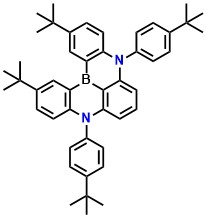 t-DABNA 2,12-di-tert-butyl-5,9-bis(4-(tert-butyl)phenyl)-5,9-dihydro-5,9-diaza-13b-boranaphtho[3,2,1-de]anthracene