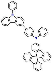 SF3BCz 3,3'-Bi-9H-carbazole, 9-phenyl-9'-(9,9'-spirobi[9H-fluoren]-3-yl)-