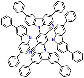 4CzTPN-Ph 2,3,5,6-tetrakis(3,6 diphenylcarbazol-9-yl)-1,4 dicyanobenzene