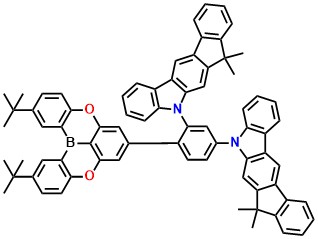 BICz 5,5'-(4-(2,12-di-tert-butyl-5,9-dioxa-13b-boranaphtho[3,2,1-de]anthracen-7-yl)-1,3-phenylene)bis(7,7-dimethyl-5,7-dihydroindeno[2,1-b]carbazole)