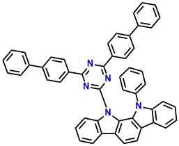 p-DIC-TRZ-2Ph 11-(4,6-Di(biphenyl-4-yl)-1,3,5-triazin-2-yl)-12-phenyl-11,12-dihydroindolo[2,3-a]carbazole