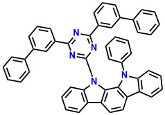 m-DIC-TRZ-2Ph 11-(4,6-Di(biphenyl-3-yl)-1,3,5-triazin-2-yl)-12-phenyl-11,12-dihydroindolo[2,3-a]carbazole