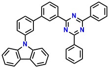 Cz-m2Ph-TRZ 9-(3'-(4,6-diphenyl-1,3,5-triazin-2-yl)biphenyl-3-yl)-9H-carbazole