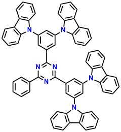 DDCzTrz 9,9',9'',9'''-((6-Phenyl-1,3,5-triazine-2,4-diyl)bis(benzene-5,3,1-triyl))tetrakis(9H -carbazole)