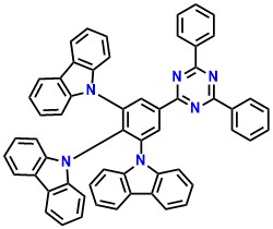 TCzTrz 9,9',9''-(5-(4,6-Diphenyl-1,3,5-triazin-2-yl)benzene-1,2,3-triyl) tris(9H-carbazole)