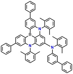 mBP-DABNA-Me N-([1,1'-Biphenyl]-3-yl)-N,5,9-tris(2,6-dimethylphenyl)-3,11-diphenyl-5,9-dihydro-5,9-diaza-13b-boranaphtho[3,2,1-de]anthracen-7-amine