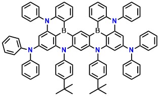 t-Bu-ν-DABNA N7,N7,N13,N13,5,15-hexaphenyl-9,11-bis(4-(tert-butyl)phenyl)-5,9,11,15-tetrahydro-5,9,11,15-tetraaza-19b,20b-diboradinaphtho [3,2,1-de:1',2',3'-jk]pentacene-7,13-diamine